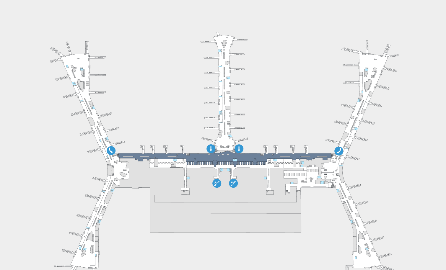 Transfer & Passaport Control Corridor